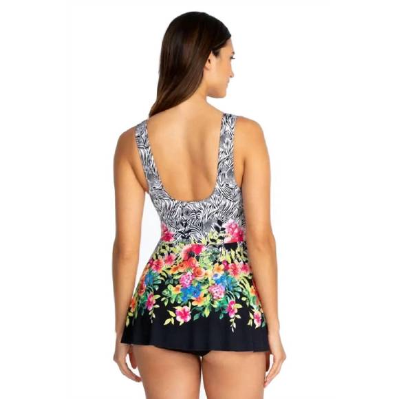 NEW JOHNNY WAS rose skirted one piece in multi - Picture 3 of 3